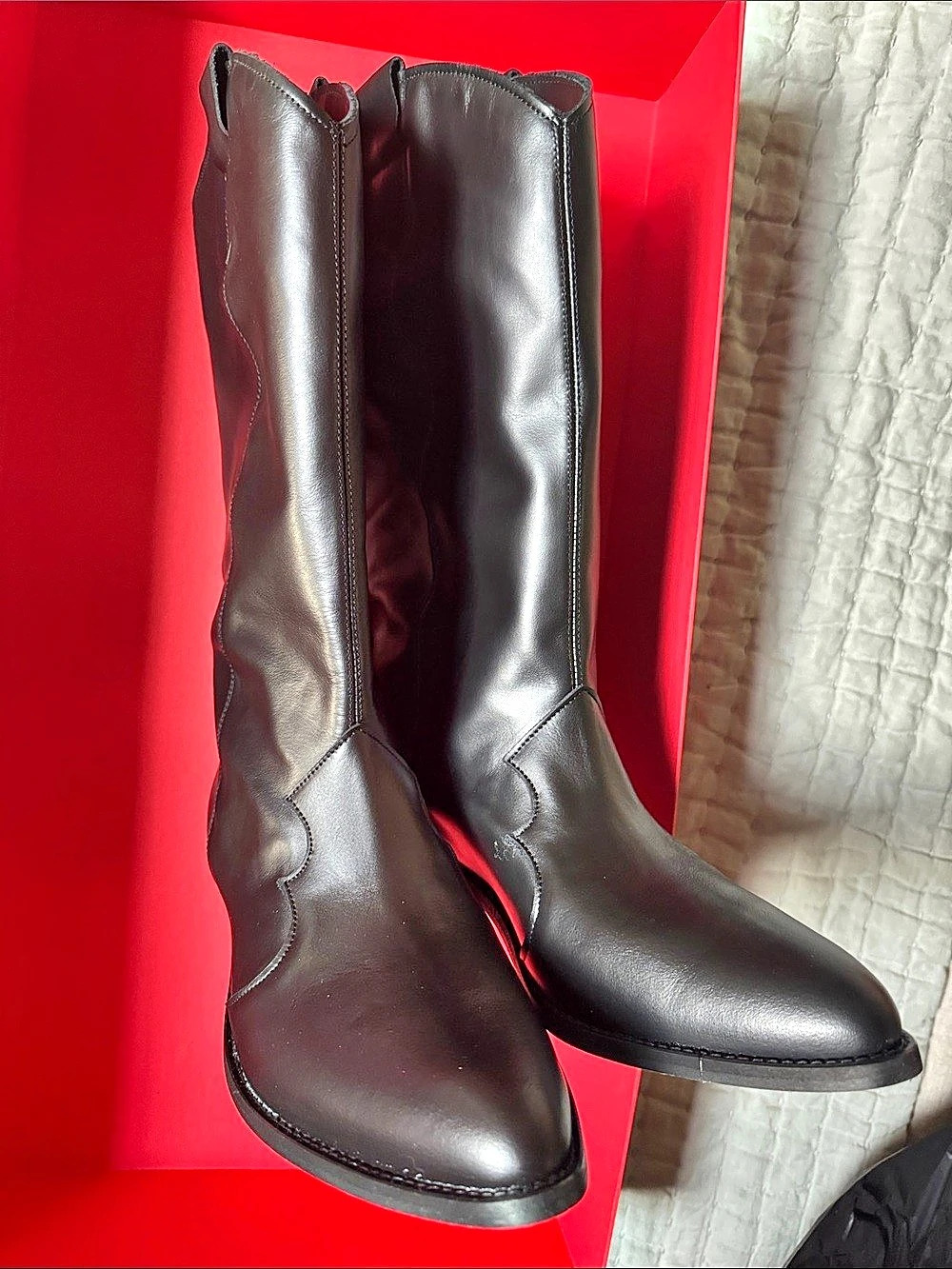 Identità Italian leather pull on boots. Black US 10 Like New
